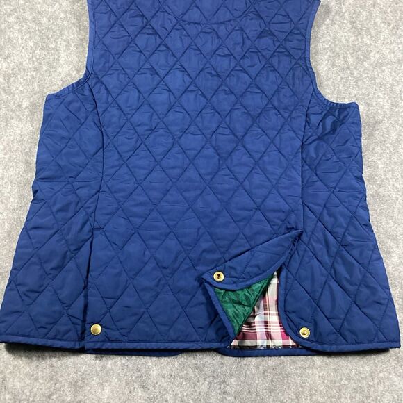 Lands End Puffer Vest Women’s Small Navy Blue Quilted Outdoor Pockets Vents - Picture 8 of 16
